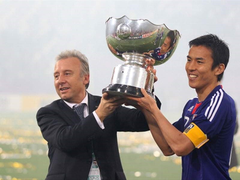 HLV Alberto Zaccheroni từng lên ngôi vô địch Asian Cup 2011 cùng ĐT Nhật Bản. Ảnh Goal.com