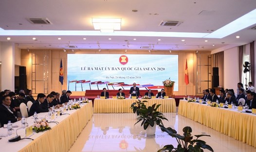 Lễ ra mắt và phiên họp thứ nhất của Ủy ban Quốc gia ASEAN 2020. Ảnh: DUY HIỆU
