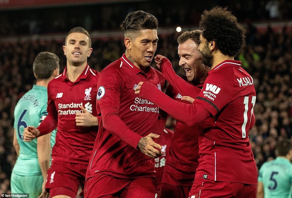 Liverpool thắng tưng bừng Arsenal trên sân nhà Anfield. Ảnh: Daily Mail.