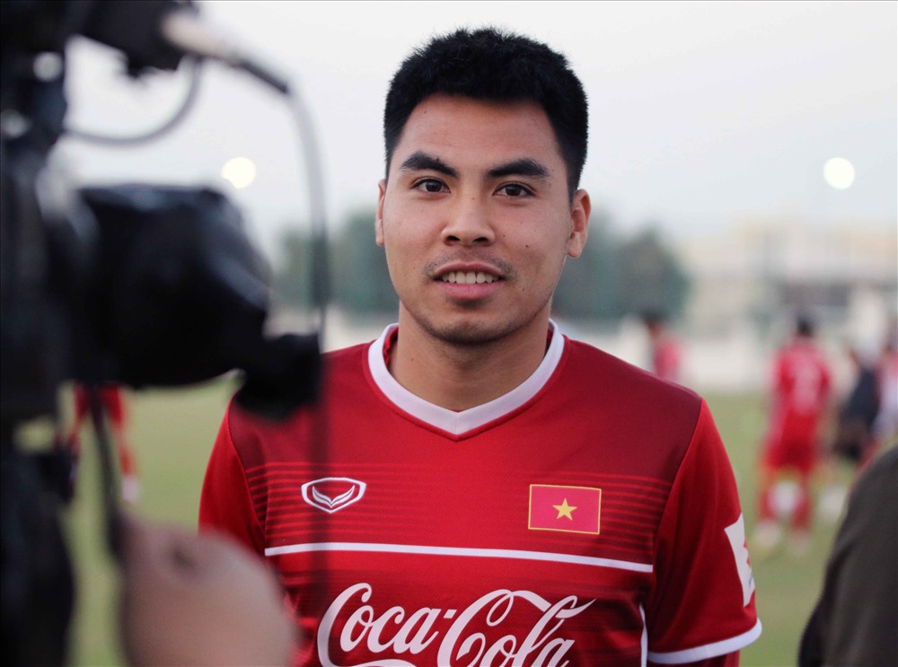 Tiền vệ Phạm Đức Huy khẳng định anh không hề gặp bất kì áp lực nào trong thời gian làm việc dưới thời HLV Park Hang-seo. Ảnh: VFF