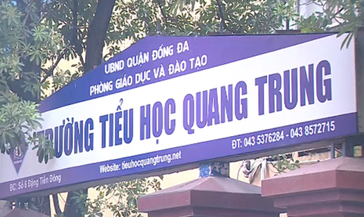 Trường Tiểu học Quang Trung, nơi giáo viên bị tố cho học sinh tát bạn.