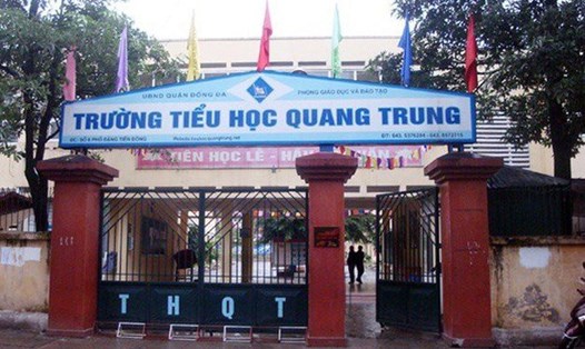 Trường tiểu học Quang Trung nơi xảy ra sự việc.