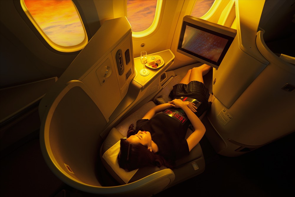 Ghế hạng thương gia trên máy bay 787. Ảnh: PV 