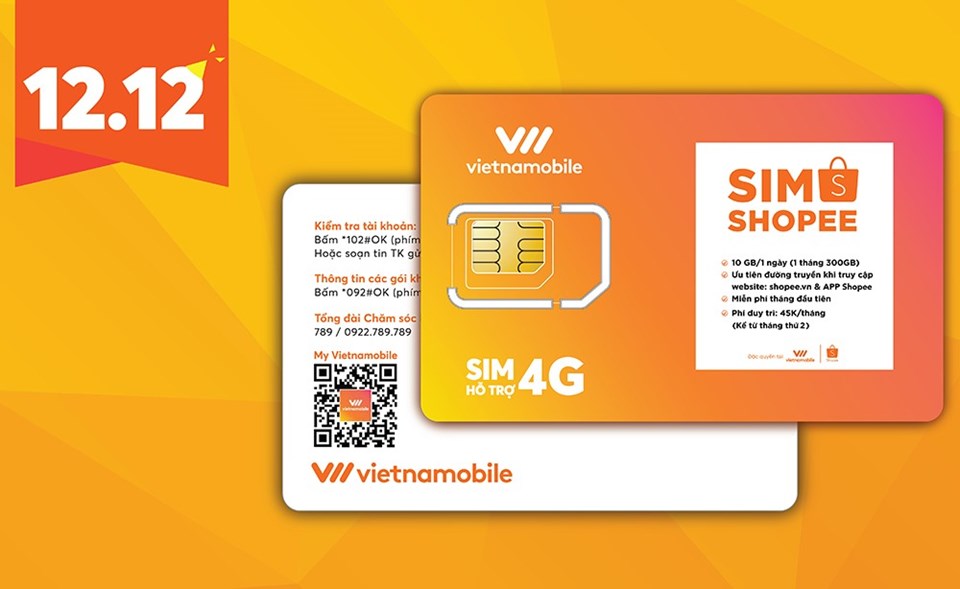 SIM Vietnamobile 4G Shopee với nhiều ưu đãi về dung lượng data, đường truyền ưu tiên và giá cả. SIM Vietnamobile 4G Shopee với nhiều ưu đãi về dung lượng data, đường truyền ưu tiên và giá cả.