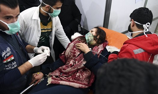 Các nạn nhân vụ tấn công hóa học ở Syria. Ảnh: Sputnik. 