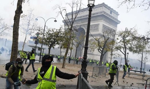 Người biểu tình phong trào "áo gile vàng". Ảnh: AFP. 