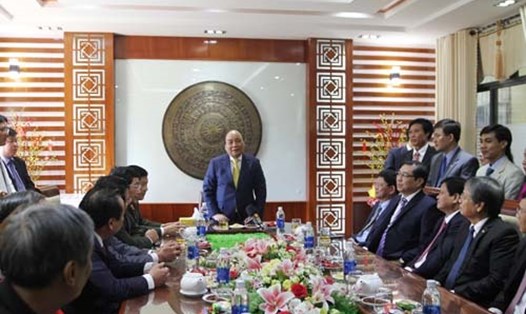 Thủ tướng thăm, chúc Tết tại quận Hải Châu. Ảnh: Thế Phong