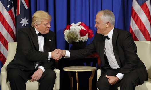 Thủ tướng Australia Malcolm Turnbull và Tổng thống Mỹ Donald Trump có thể sẽ thảo luận kế hoạch đối trọng Sáng kiến Vành đai và Con đường của Trung Quốc khi hai nhà lãnh đạo gặp nhau ở Washington cuối tuần này. Ảnh: AP