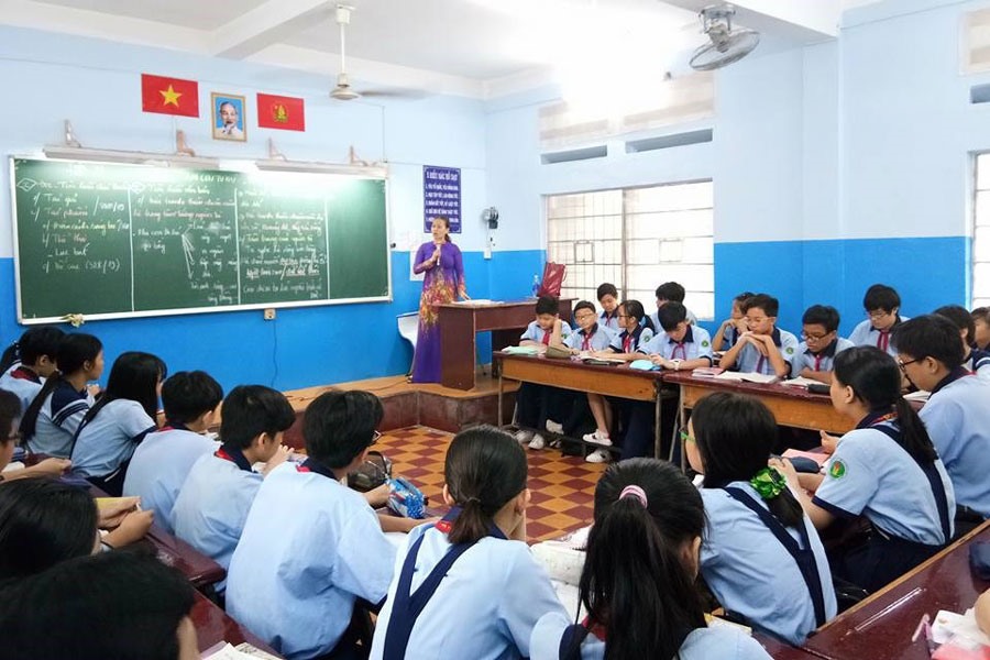Giờ thao giảng môn Ngữ văn tại một trường học trên địa bàn TPHCM. Ảnh: ST