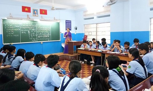 Giờ thao giảng môn Ngữ văn tại một trường học trên địa bàn TPHCM. Ảnh: ST