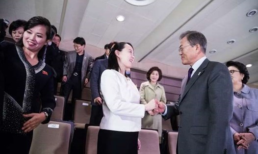 Em gái lãnh đạo Triều Tiên trong chuyến thăm Hàn Quốc. Ảnh: Getty