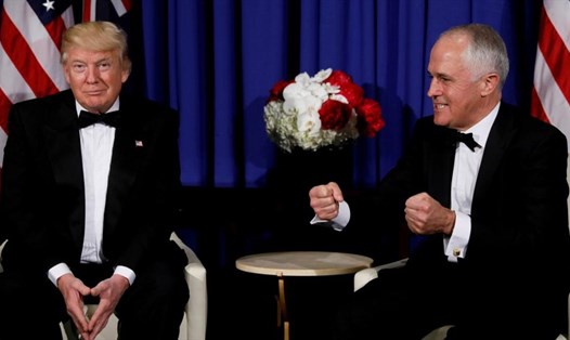 Tổng thống Mỹ Donald Trump và Thủ tướng Australia Malcolm Turnbull tại New York ngày 4.5.2017. Ảnh: Reuters