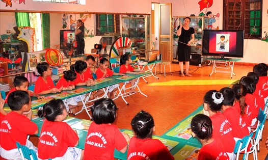 Một lớp học mầm non tại TX Đông Triều (Quảng Ninh). Ảnh: T.N.D