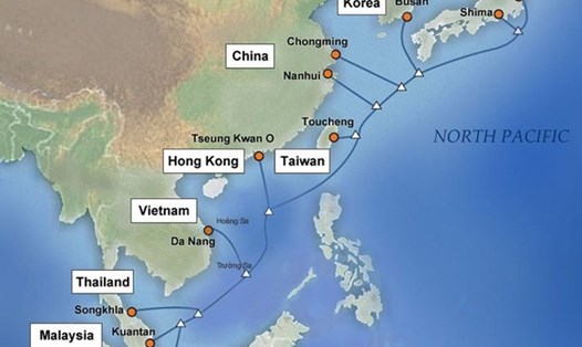 Tuyến cáp APG các nước đang khai thác, trong đó có Việt Nam. 
