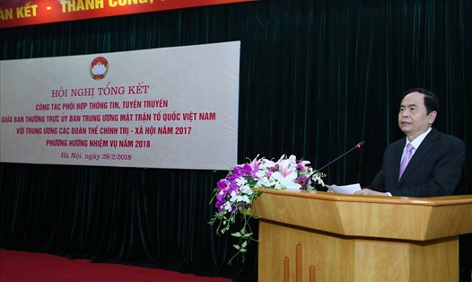 Chủ tịch Trần Thanh Mẫn phát biểu tại Hội nghị. Ảnh: PV