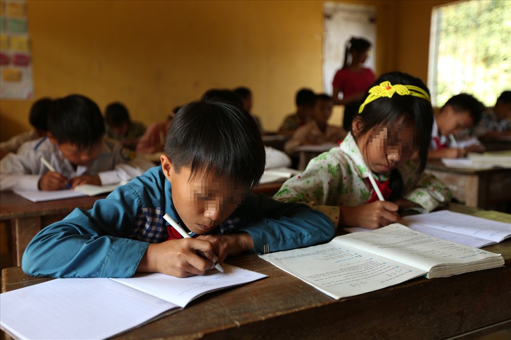 Học sinh trường Dân tộc nội trú TH & THCS Phình Hồ (Tà Chử, Phình Hồ, huyện Trạm Tấu, Yên Bái). Ảnh: Hải Nguyễn