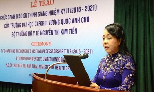 Bộ trưởng Y tế Nguyễn Thị Kim Tiến. Ảnh: Internet.