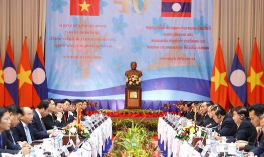 Toàn cảnh Kỳ họp lần thứ 40 Ủy ban liên Chính phủ Việt Nam-Lào. Ảnh: TTXVN