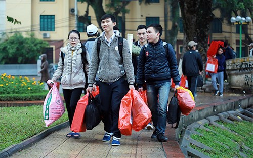 Đa phần sinh viên hào hứng về quê khi được nghỉ tết dài ngày. Ảnh: Nam Nguyễn