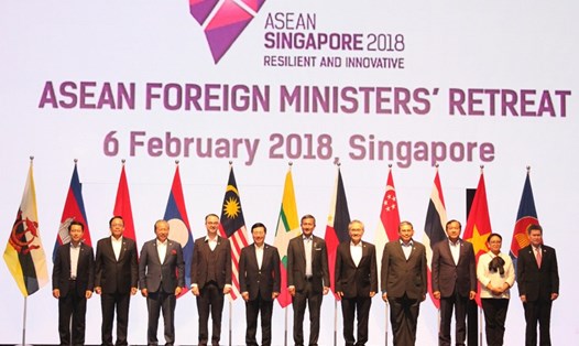 Hội nghị hẹp các Bộ trưởng Ngoại giao ASEAN (AMM Retreat 2018) diễn ra ở Singapore ngày 5-6.2. Ảnh: VBC