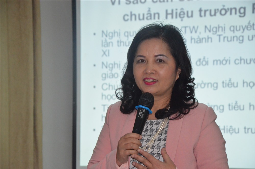 PGS.TS Đặng Thị Thanh Huyền - Trưởng nhóm xây dựng chuẩn Hiệu trưởng phổ thông. Ảnh: HN