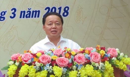 Bộ trưởng Trần Hồng Hà phát biểu tại hội nghị (ảnh: P.V)