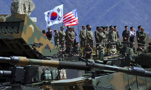 Một cuộc tập trận chung của Mỹ và Hàn Quốc năm 2017. Ảnh: Getty Images
