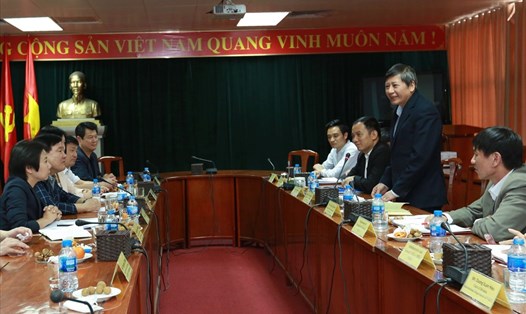 Phó Chủ tịch thường trực Tổng LĐLĐVN Trần Thanh Hải phát biểu tại buổi tọa đàm giữa Đoàn đại biểu Tổng LĐLĐVN với Đoàn đại biểu cấp cao LHCĐ Hàn Quốc. Ảnh: Hải Nguyễn