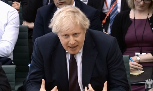 Ngoại trưởng Anh Boris Johnson phát biểu tại Quốc hội hôm 21.3. Ảnh: PRU