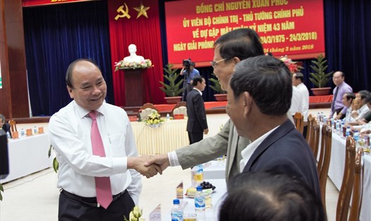 Thủ tướng Nguyễn Xuân Phúc gặp mặt tỉnh Quảng Nam nhân dịp kỷ niệm 43 năm ngày giải phóng tỉnh. Ảnh: LP
