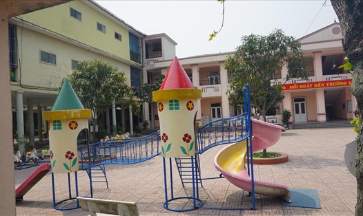 Trường Mầm non Việt Lào, nơi xảy ra sự việc cô giáo bị phụ huynh hành hung. Ảnh: Quang Đại