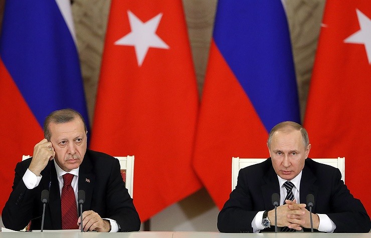 Tổng thống Thổ Nhĩ Kỳ Recep Tayyip Erdogan và Tổng thống Nga Vladimir Putin. Ảnh: Tass. 