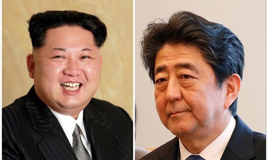 Lãnh đạo Triều Tiên Kim Jong-un và Thủ tướng Nhật Bản Shinzo Abe. Ảnh: Asia Times. 