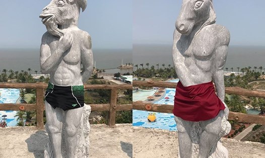Bị phản ứng, doanh nghiệp đã tìm cách mặc bikini cho các bức tượng 12 con giáp "khỏa thân".