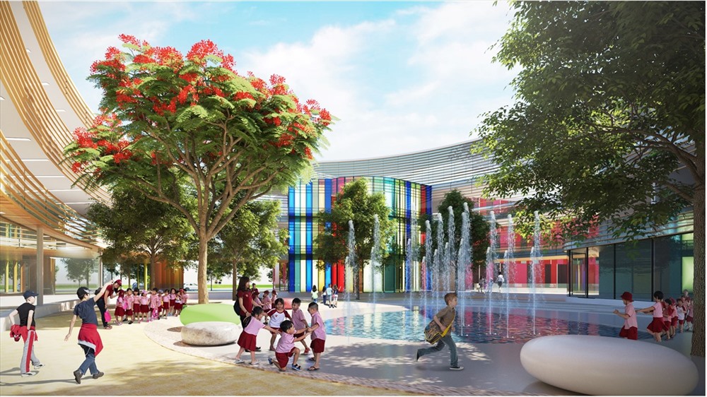 Phối cảnh 3 D-  Sân chơi trong SGA tại IEC. Ảnh: NHG.