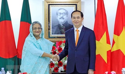 Chủ tịch Nước Trần Đại Quang hội đàm với Thủ tướng Bangladesh Sheikh Hasina. Ảnh: TTXVN. 