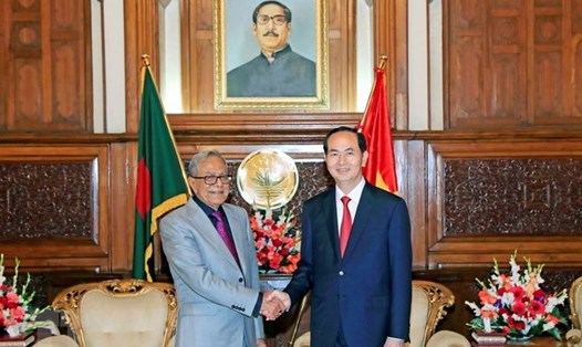 Chủ tịch Nước Trần Đại Quang hội kiến Tổng thống Bangladesh Mohammad Abdul Hamid. Ảnh: TTXVN. 
