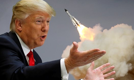 Tổng thống Donald Trump tuyên bố tên lửa "đang bay tới" Syria. Ảnh: New York Post
