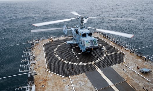 Trực thăng Ka-29 của Nga rơi xuống biển Baltic tối 12.4. Ảnh: Tass. 