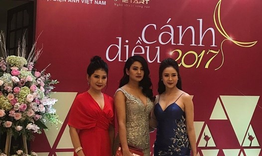 Các nghệ sĩ trên thảm đỏ Cánh diều vàng 2017. Ảnh: Linh Linh