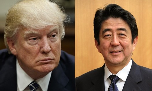 Thủ tướng Nhật Bản Shinzo Abe và Tổng thống Mỹ Donald Trump. Ảnh: AP/Mainichi. 