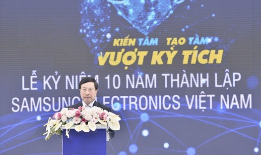 Phó Thủ tướng Phạm Bình Minh phát biểu tại buổi lễ. Ảnh: HN