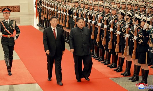 Ông Kim Jong-un trong chuyến thăm Trung Quốc. Ảnh: Reuters. 