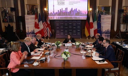 Ngoại trưởng các nước G7 họp tại Toronto ngày 22.4. Ảnh: Reuters