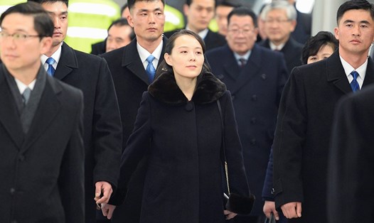 Kim Yo-jong - em gái lãnh đạo Triều Tiên Kim Jong-un trong đoàn 9 quan chức cốt cán tháp tùng ông dự thượng đỉnh liên Triều. Ảnh: Reuters.