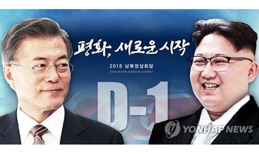 Nhà lãnh đạo Kim Jong-un và Tổng thống Moon Jae-in có cuộc gặp thượng đỉnh lịch sử vào ngày 27.4.2018.