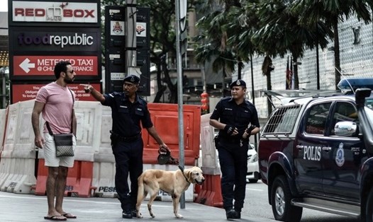 Cảnh sát Malaysia tuần tra tại Kuala Lumpur. Ảnh: AFP