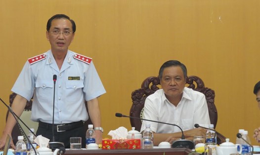 Phó Tổng Thanh tra Chính Phủ Đặng Công Huẩn trong buổi triển khai công tác thanh tra tại UBND tỉnh Kiên Giang. Ảnh: PV