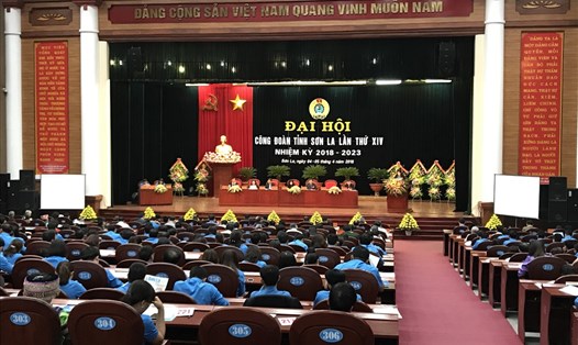 Toàn cảnh đại hội Công đoàn XIV tỉnh Sơn La, nhiệm kỳ 2018-2023.