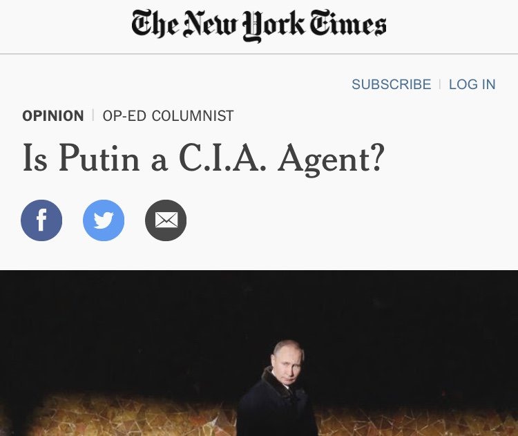 Nhà báo danh tiếng Thomas Friedman đặt câu hỏi: Ông Putin là đặc vụ CIA?